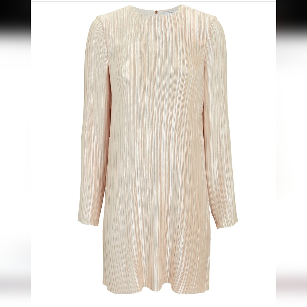 Tibi Crinkle Mini Cocktail Dress In Champagne Size 2 - Picture 2 of 6